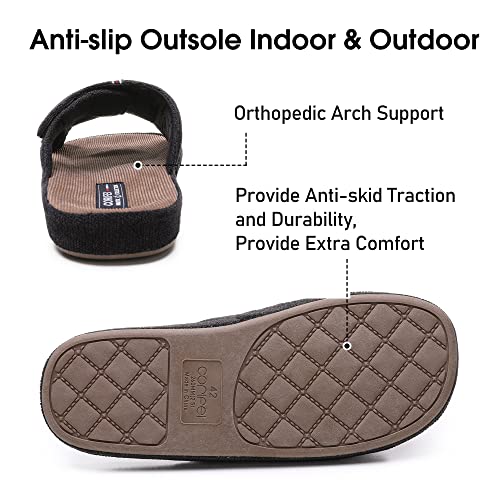 Image of House Slippers for Men Open Toe with Low Arch Support Rubber Sole
