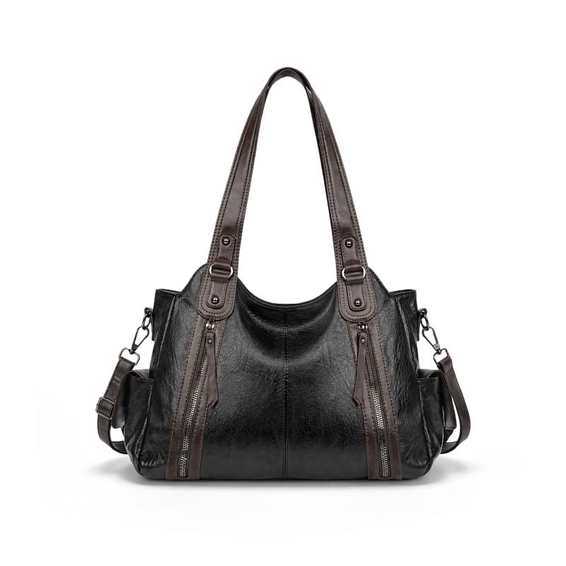 Bolso bandolera grande de piel sintética para mujer