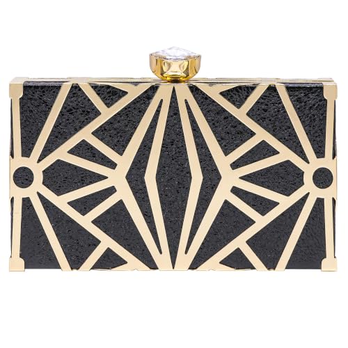 Pochette métallique femme sac soirée strass cristal cœur diamant bandoulière
