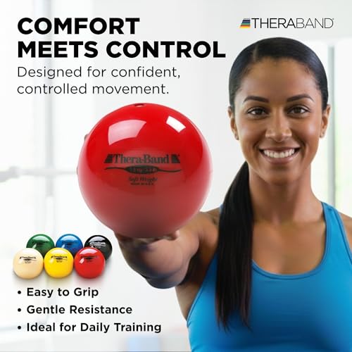 Image of THERABAND Soft Weight Set of 6, Medicine Ball, Weighted Exercise, 4.5 inch