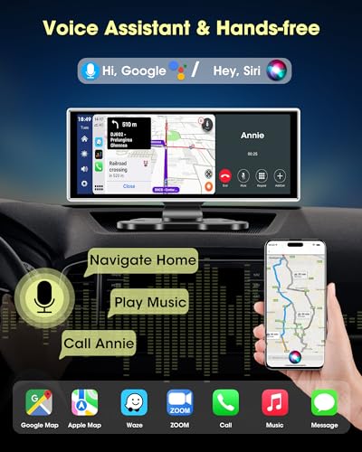 Upgrade 11.26'' Apple Carplay Screen for Car Wireless Apple Car Play Screen w 2.5K Dash Cam 1080P Backup Camera Support Android Auto Navigation Voice Control Mirror Link Dual Bluetooth AUX FM - Thumbnail 5