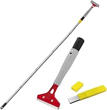 Wallpaper Scraper with Long Handle - Wall Scraper for Old Plaster, Carpet, Wallpaper Scraper, Wallpaper Scraper, Wallpaper Spatula, Telescopic Scraper with 10 Blades, Multifunctional Scraper