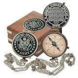 Army Gift, U.S Army Military for Men and Women, Engraved Army Compass with Leather case, United State Army Gift, Army Brass Compass, Army Retirement Gift, Personalized Compass (Army Wooden Box)