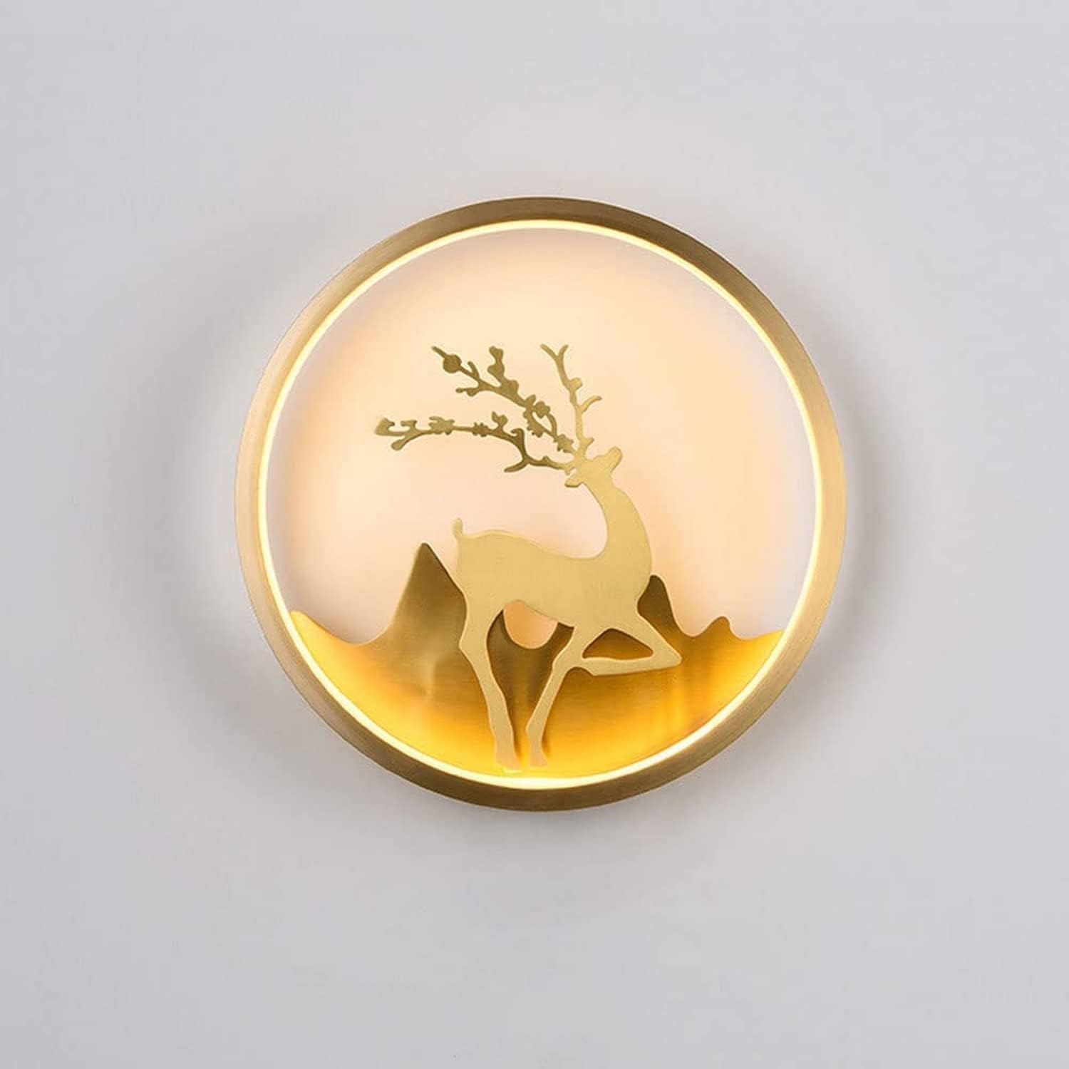 Jybnbbe Light Modern Brushed Brass Circular Wall S Indoor Led Ing Simple Bedroom Bedside Mount Lamps Living Room Hallway Sconce,Chandelier,Right