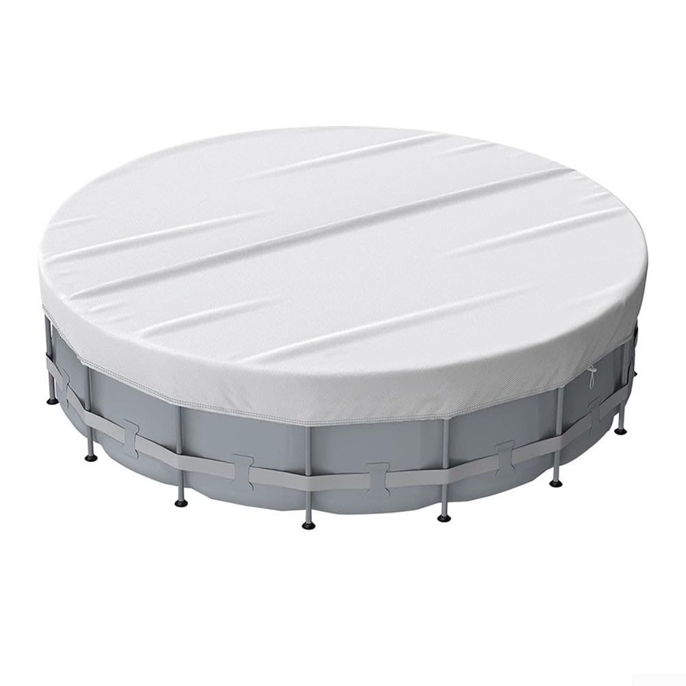 Bâche de piscine ronde 1,8m argentée en tissu 210D étanche avec cordon de serrage pour bassin gonflable