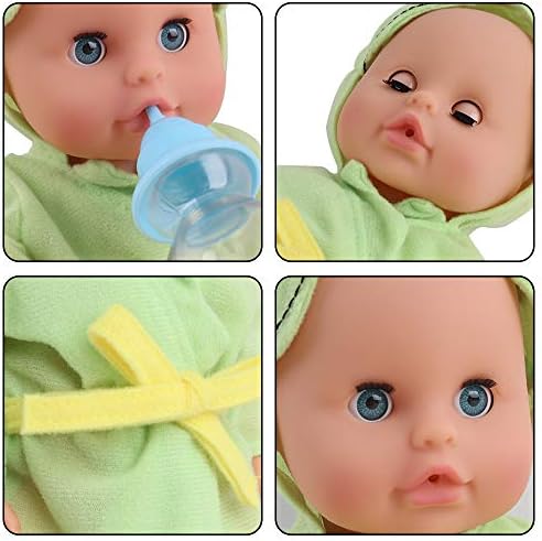 deAO 12 Interactive Swimming Baby Doll Bath Time Bathing and Swim Play Set with Toy Rubber Ring, Soap and Accessories Included