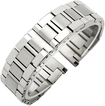 Stainless Steel Watch Strap Fit For Cartier Tank Must W5200014 Men's Women's Flat Watchband Accessories 20mm 23mm Wrist Strap17.5mm