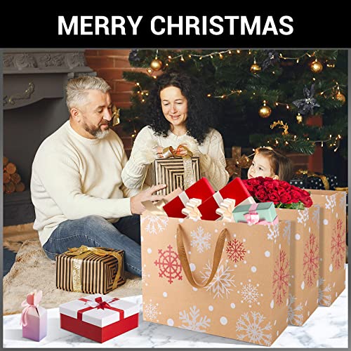 EUSOAR Extra Large Gift Wrap Bags, 20 Pack 16x6x12 inches Snowflake Shopping Bags with Handles Bulk, Merchandise Retail Wrapping Bags for Business, Grocery, Boutique, Party Favor, Christmas Eve by EUSOAR - Image 6