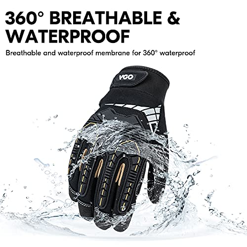 Vgo... 1-Pair 32°F Waterproof High-Dexterity Heavy-Duty Winter Mechanic Gloves, Impact & Vibration Reduction (Size Xl, Black&Gold, Sl8849Fw) #TOP2