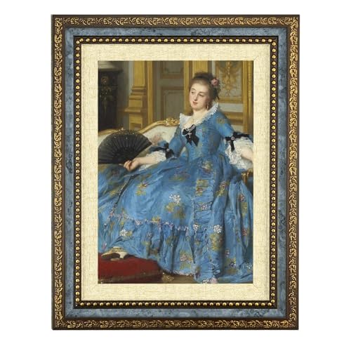 5x7 Inch Vintage Picture Frame Antique Blue - 7x5 Retro Ornate Blue Photo Frame with Stand Free-standing Horizontally & Vertically for Home Office Desk Tabletop Display 12.7 x 17.8 cm