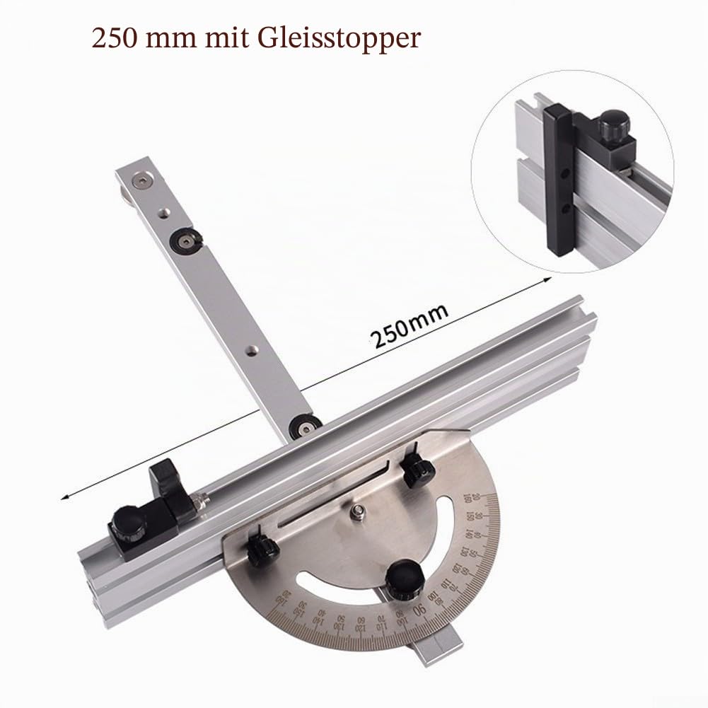 Holzbearbeitung Tischsäge, Einstellbares Winkellineal Gehrungslehre Set, mit Spurstop-Rückseite, Aluminiumoxid-Schienen, Führung für verschiedene Schnittwinkel (B)
