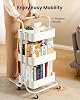 Pipishell 3 Tier Rolling Cart, Metal Utility Cart with Wheels and Handle, Rolling Storage Cart for Nursery Room, Living Room, Painting Room, Office and Kitchen, White #2
