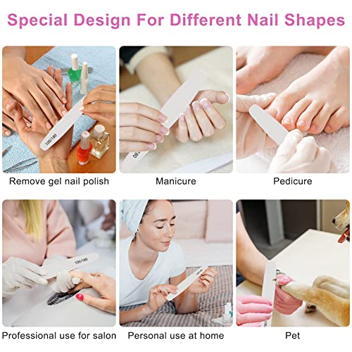 Cgbe Nail File, 12 Pcs Professional 100/180 Grit Nail File And Buffer Set Double Sided Emery Boards Finger Nail Files For Natural Acrylic Gel Nails, Heavy Duty Nail File Manicure Tool For Home Salon #TOP7