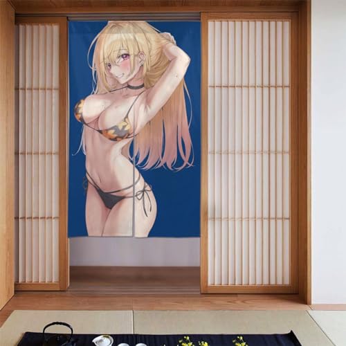 のれん 喜多川 海夢 その着せ替え人形は恋をす 間仕切り 暖簾 ドアカーテン 目隠し ロングカーテン 遮光 人気 断熱防寒 プライバシー保護 飾り装飾 キッチン ギフト 洗面所 インテリア 出入り口 四季兼用 86cm×丈143cm