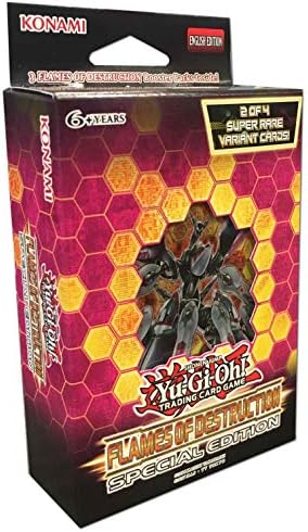 Yu-Gi-Oh! Cards: Flames of Destruction Special Edition Deck | 3 Flames of Destruction Booster Packs | 1 of 2 Super Rare Variant Cards | Genuine Cards