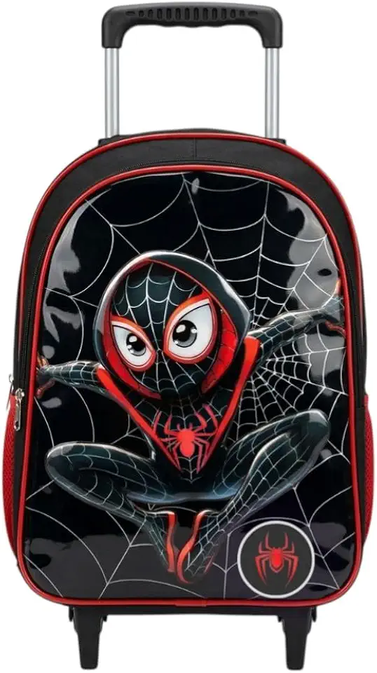 Mochila Infantil Rodinha Escolar Menino Aranha Masculino Cristal Reforçada