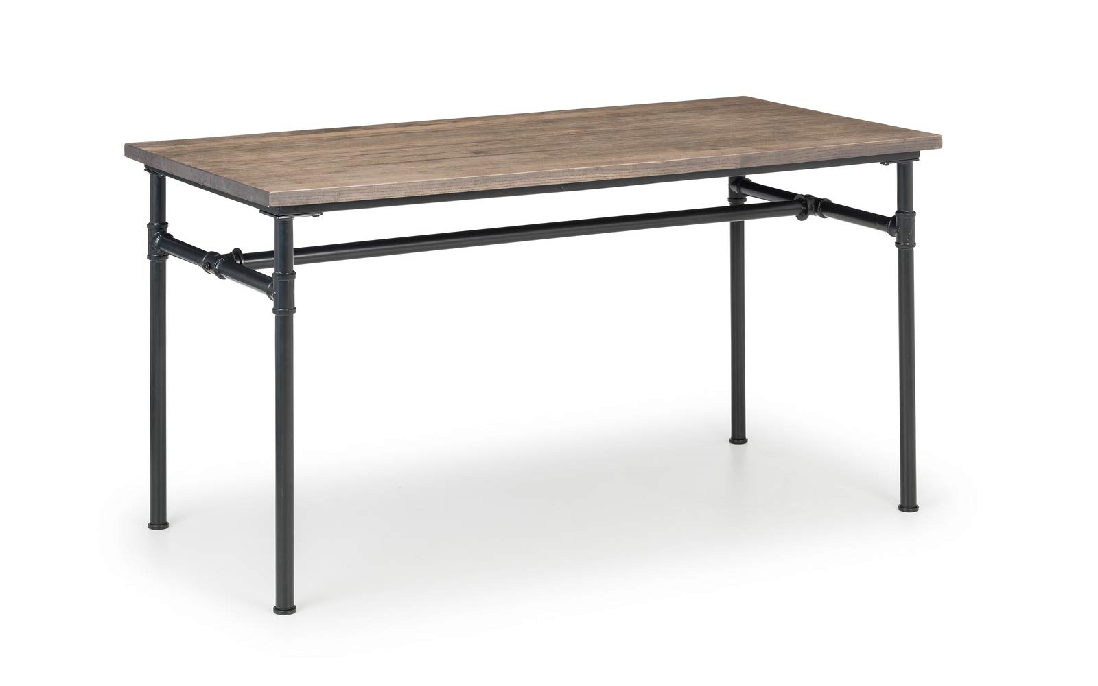 Julian Bowen Carnegie 4 Seater Dining Table - Elm Wood - Mocha and Black