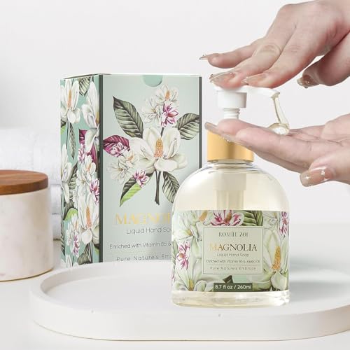 Image of ROMIIE ZOI Liquid Hand Soap, Magnolia, 260ml / 8.7 fl.oz | With Gift Box, Gentle cleansing, nourishes skin without drying