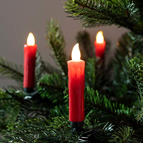Lights4fun 20er LED Weihnachtsbaum Kerzen batteriebetrieben Kabellose...