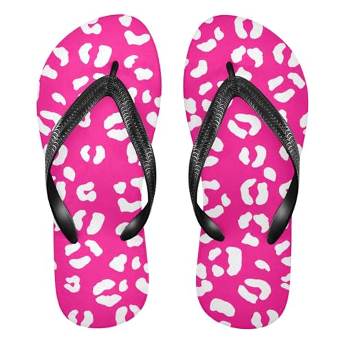 Pink White Leopard Flip Flop Beach Summer Casual Sandal for Women & Men Shower Shoes 20861827