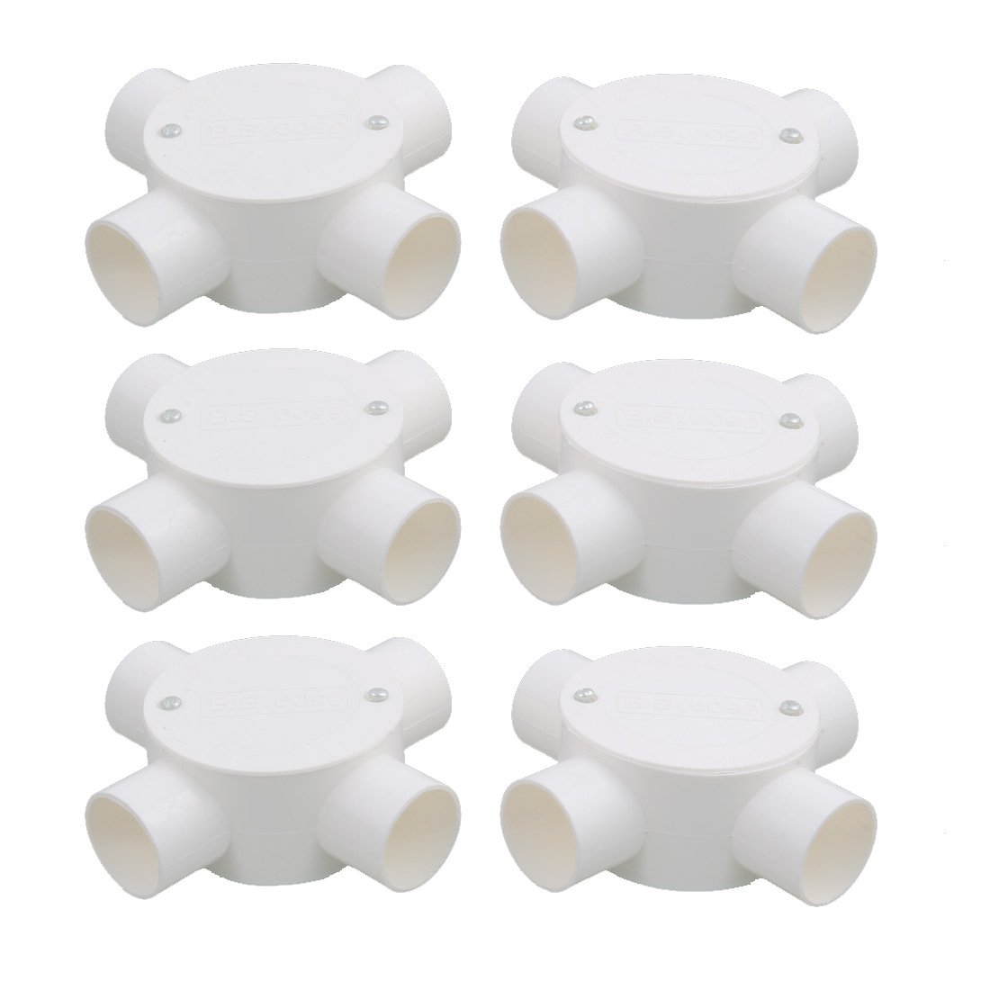 Aexit PVU Electrical Transmission Conduits Box Connector 6pcs 4Branch