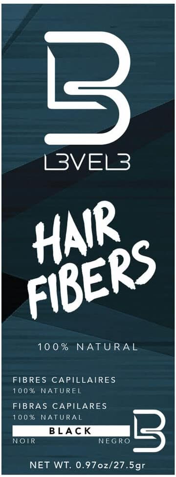 Hair Fibers - Cover Bald Spot or Thinning Hair - Natural Looking Finish - Instant Grey Coverage and Thicker Hair (Black)