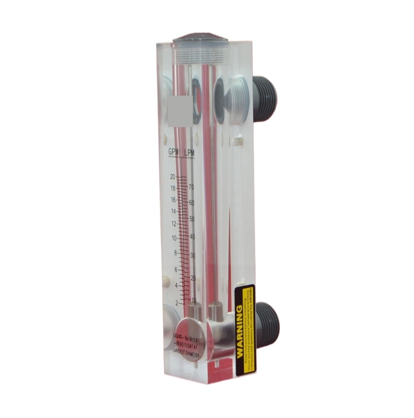 Débitmètre LZM-25 tube impérial sans vanne pour sécuriser les flux d'eau