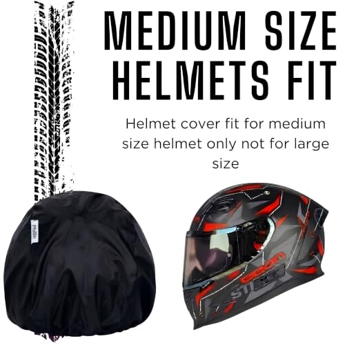 Image of Polyester Helmet Cover - Protects from Dust, Rain, Scratches Dustproof Waterproof Lightweight and Durable Secure Universal Size Storage Bag for Motorcycles Helmets (Pack of 2)