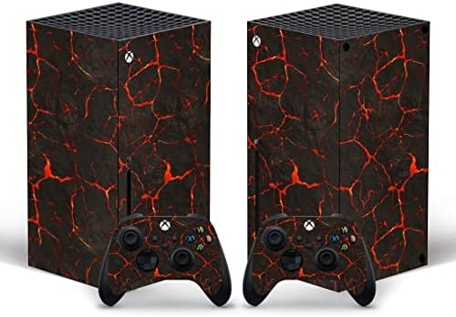 Full Body Vinyl Skin Sticker Decal Cover for Microsoft Xbox Series X Console and Controllers - Volcanic Crack