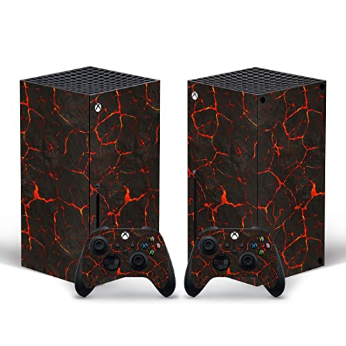 Full Body Vinyl Skin Sticker Decal Cover For Microsoft Xbox Series X Console And Controllers - Volcanic Crack #TOP2