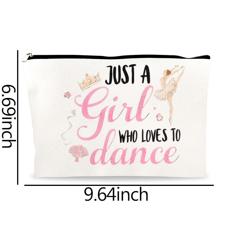 Dancer Themed Gifts for Ballet Dance Lovers Gift for Daugther Sister Just a Girl Who Loves to Dance Travel Makeup Bag for Friend Cosmetic Bags - Image 3