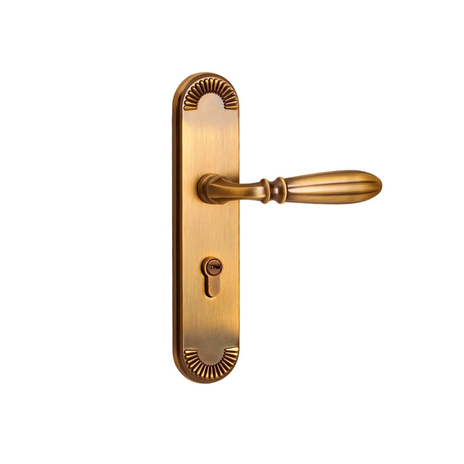 Indoor Door Lock, European Zinc Alloy Yellow Bronze Indoor Door Lock - Silent Handle for Bedrooms and Private Rooms(Yellow Bronze)