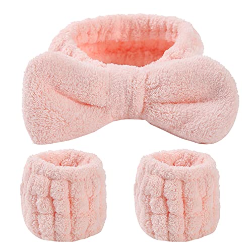 Diadema de felpa para spa, muñequeras, lavado facial, banda elástica de terciopelo coral, banda de toalla de lavado de muñeca, muñequera