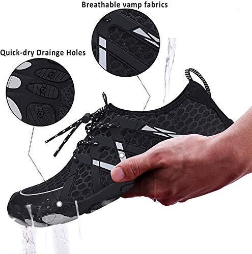 Image of MAYZERO Water Shoes Men Women Swim Surf Shoes Beach Pool Shoes Wide Toe Hiking Aqua Shoes Winter House Slippers