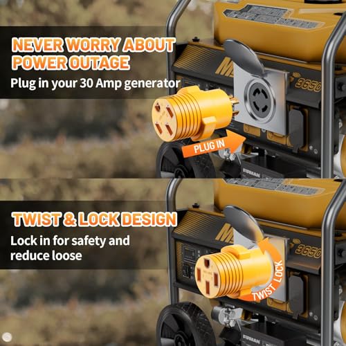 MECMO NEMA L14-30P to 14-50R RV Generator Adapter, 30 Amp to 50 Amp Twist Locking Generator 4 Prong Male Plug to 4 Prong RV Female, Heavy Duty for RV Trailer Camper Generator EV Tesla Level 2 Charging by MECMO - Image 3