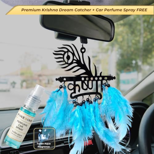 Image of Krishna Car Hanging Dream Catcher with Free 5 ml Car Perfume Spray