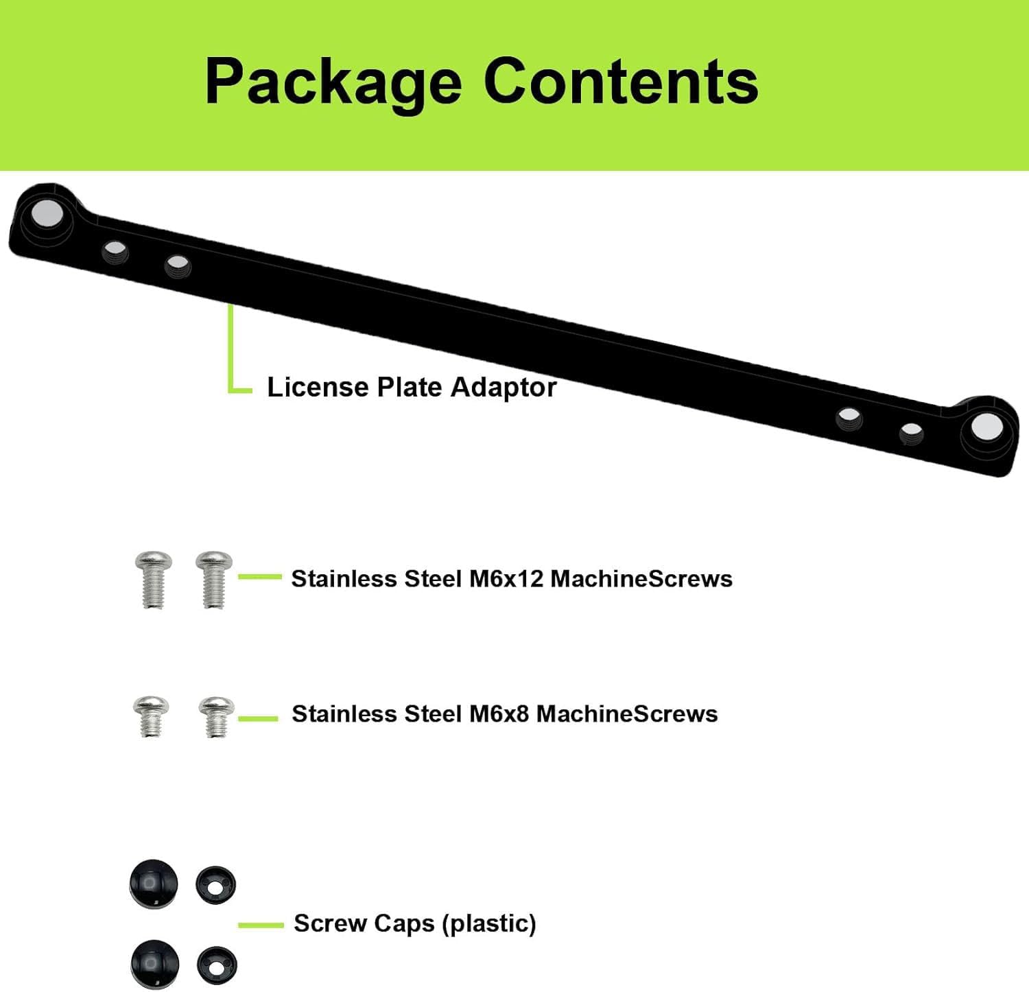 License Plate Adapter Holder for JDM to US Conversion, Mini Truck License Plate Adapter, Black