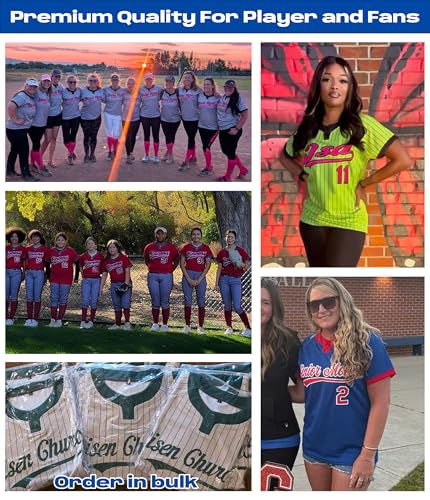 Camiseta personalizada de softbol con dos botones, camiseta de béisbol con nombre, número y logo estampados y cosidos para hombres, mujeres y niños miniatura 5