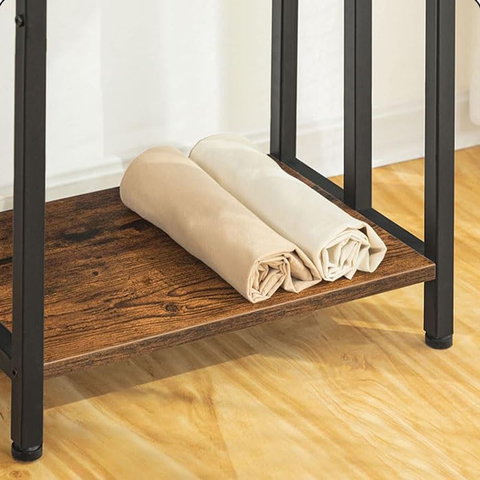 Porte-serviettes 3 niveaux en métal noir mat au design moderne sur pied - 3