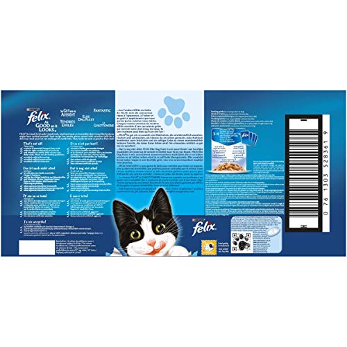 Felix Katzennassfutter Gelee Gemischte Vielfalt 44 x 100 g Multipack Premium Portionsbeutel