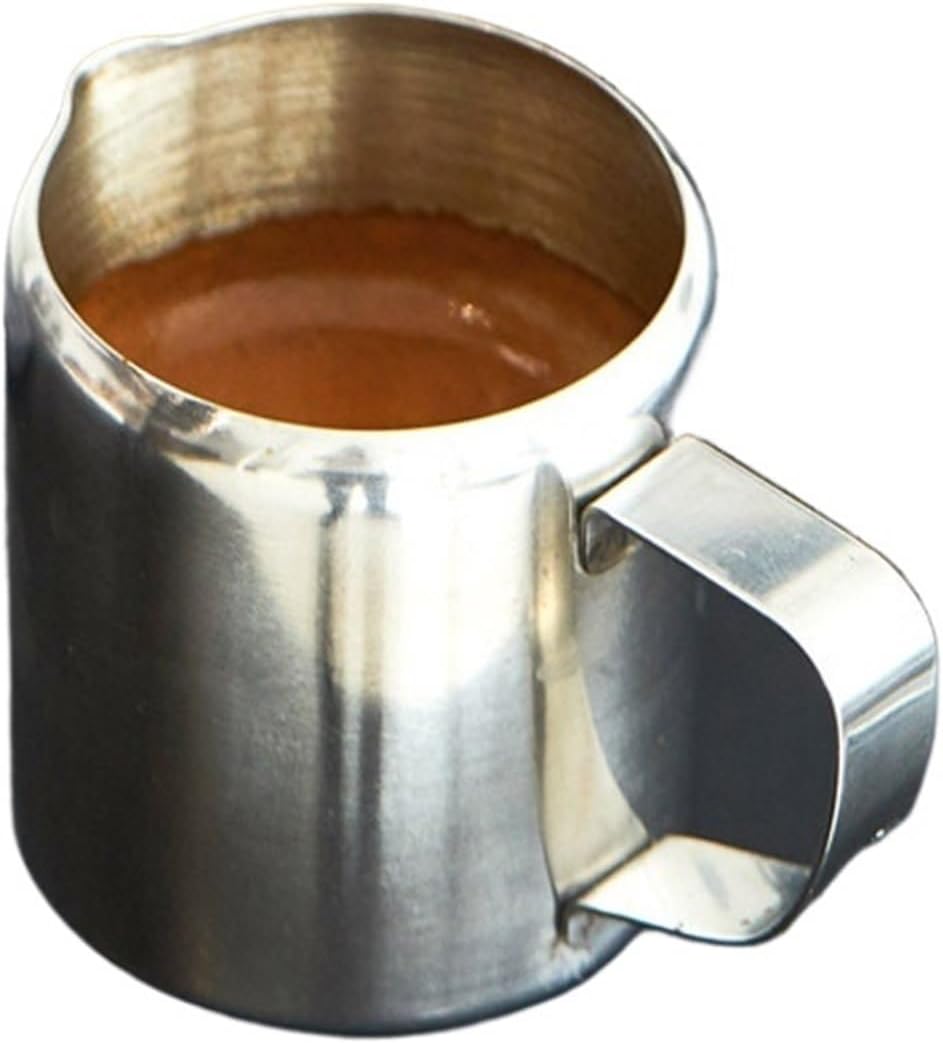 Milk Pitcher Latte Art Non Stick Easy to Use Mugs Cup Stainless Steel Straight Body Silvery Coffee Cream Foam Jug(10oz)