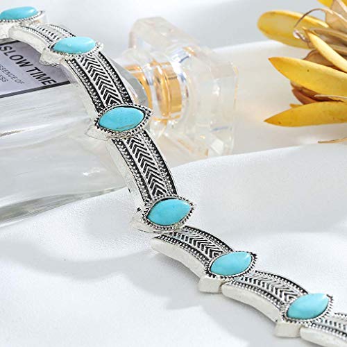 Olbye Turquoise Necklace Silver Short Necklace Choker Personalize Boho Necklace Jewelry For Women And Girls #TOP4