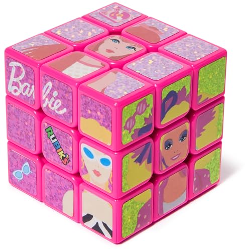 Rubik’s Cube, Barbie Cube, Celebrate Barbie’s 50th Anniversary, Problem-Solving Brain Teaser, Classic Color-Matching Puzzle, Fidget Toy, Sensory Puzzle for Adults, Teens, Kids, for Ages 8 & Up
