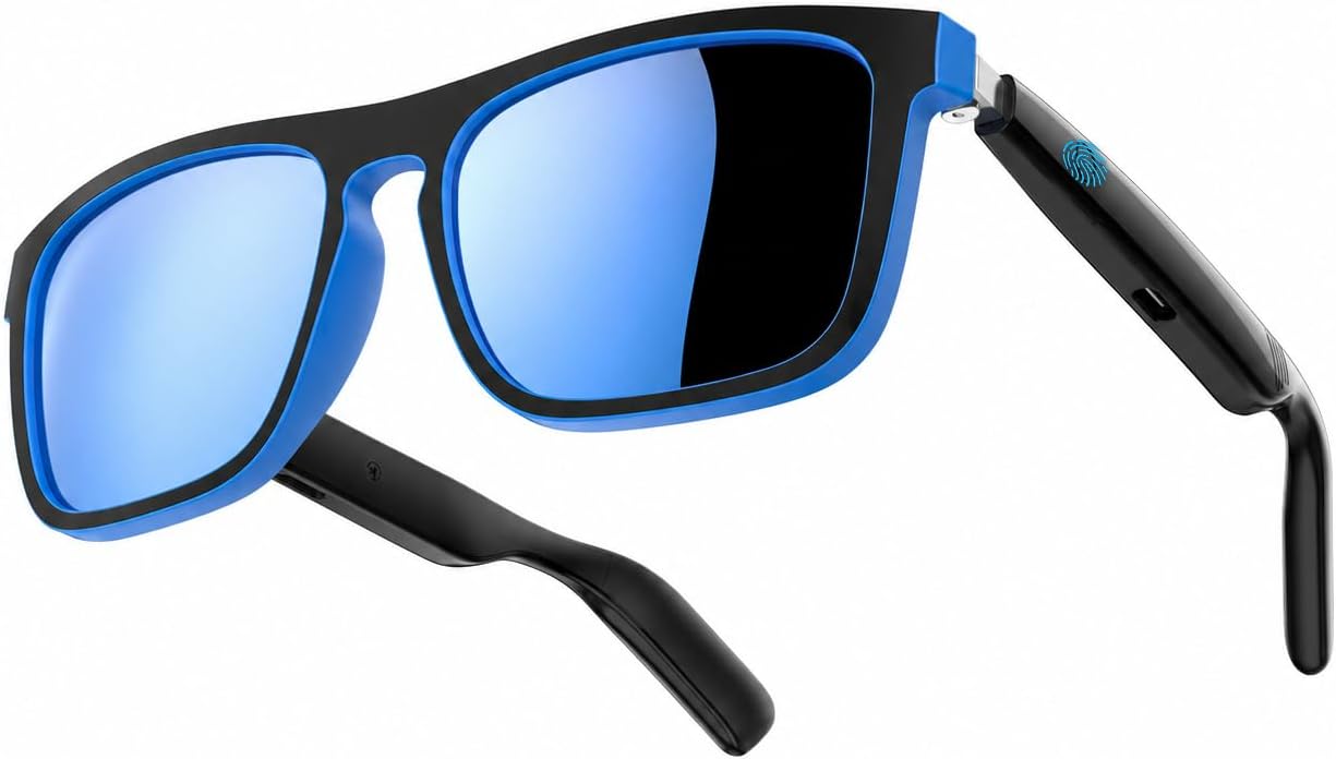 Smart BT Glasses Men, Open-Ear Audio, 7H Playtime, Mic & Speakers