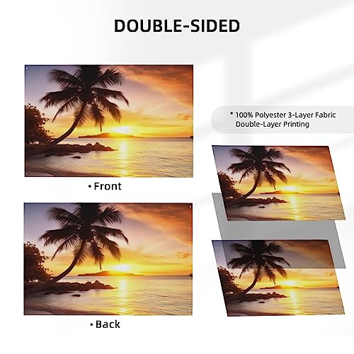 Drapeau tropical double face robuste 1,2 x 1,8 m résistant extérieur