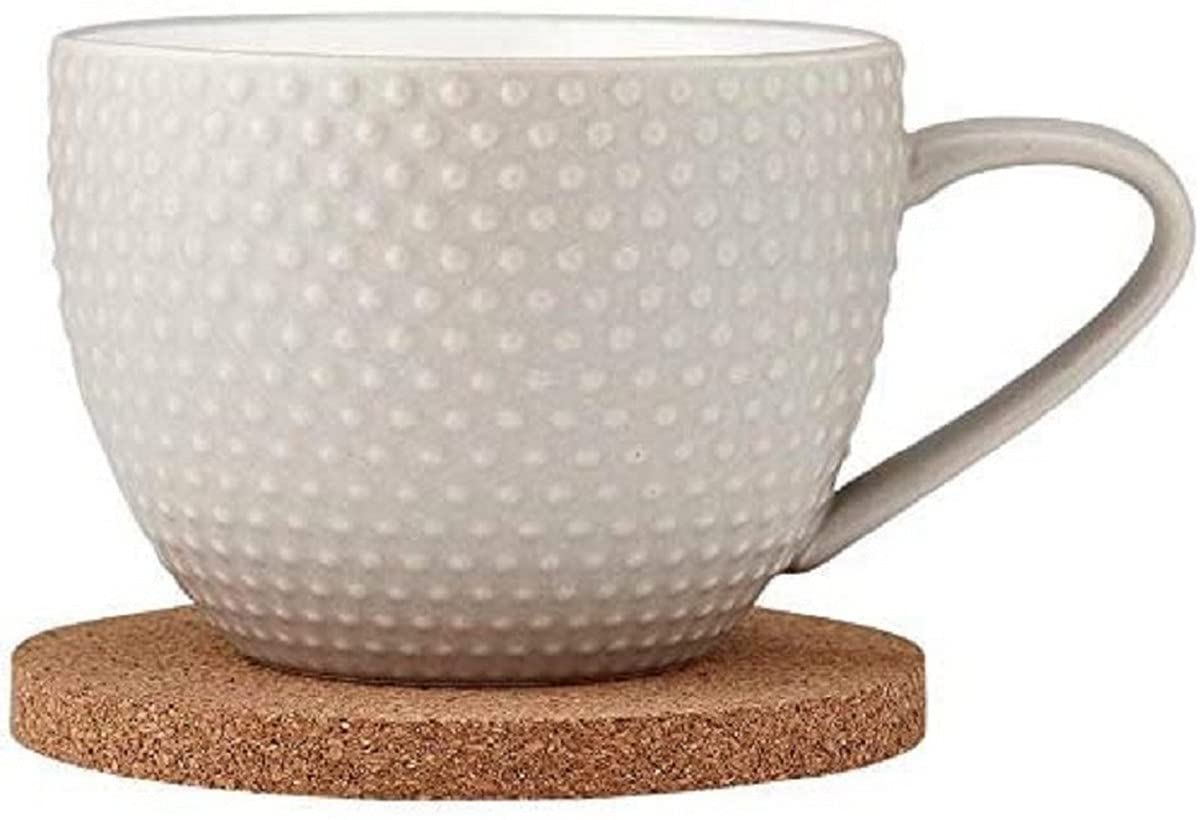 LadelleAbode Textured Mug And Coaster Set, Stone