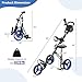 Tangkula Lightweight Folding 3-Wheel Golf Cart with Seat, Scoreboard Bag, Foot Brake, Cup & Umbrella Holder, Height-Adjustable Handle