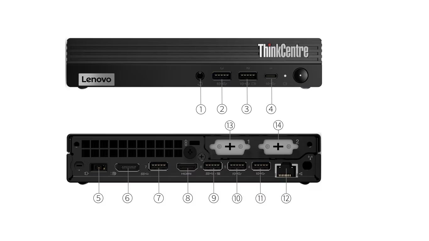 Lenovo ThinkCentre M80q Tiny Mini Ordinateur PC, Intel Core i5-10500T, 16 Go de RAM, SSD de 512 Go, Bluetooth & Wi-FI, sans Clavier ni Souris, Windows 11 Pro (Reconditionné)