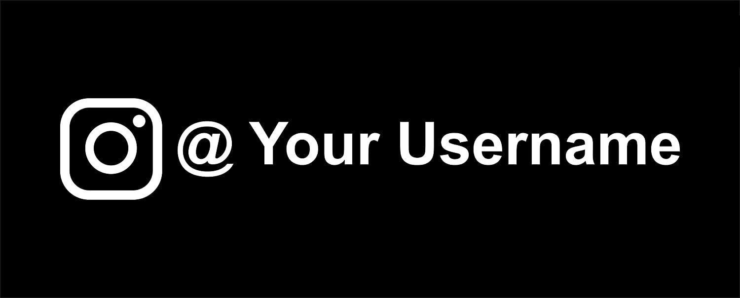 Sign Ever Custom Instagram Username Decals Car Stickers Exterior Suitable for Sides Bumper L x H 38.00 cm X 6.50 cm