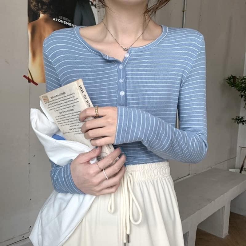 T-shirt manches longues rayé idéal pour un look printanier décontracté chic
